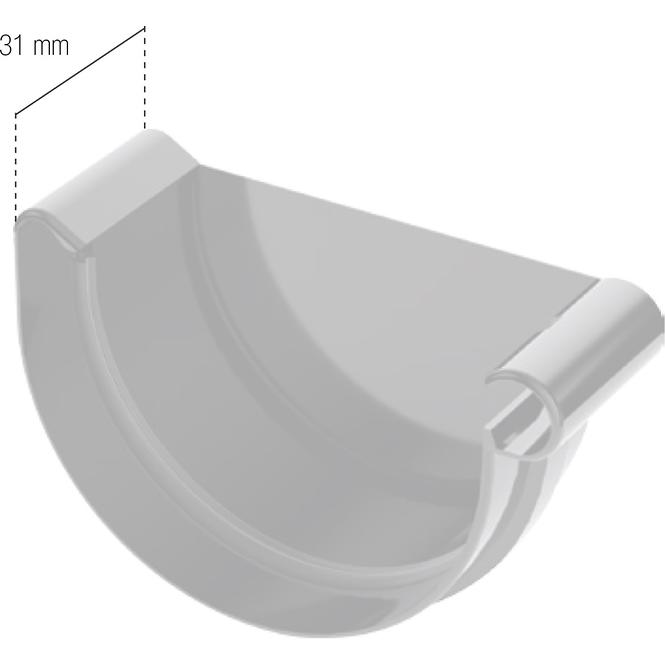 BRYZA Ereszcsatorna jobb oldali műanyag Ø 75 mm, barna RAL 8017,2