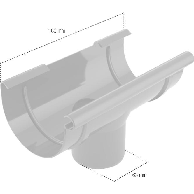 BRYZA Lefolyóidom ereszcsatorna rendszerhez, 75/63 mm barna,2