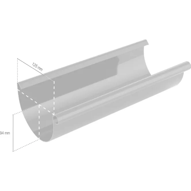 BRYZA PVC Ereszcsatorna 125 mm 2 m Barna