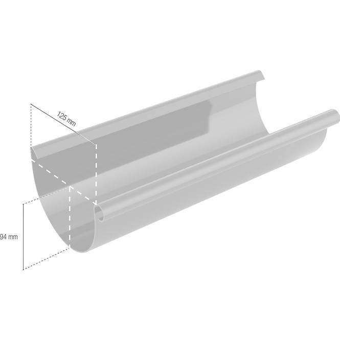 BRYZA PVC Ereszcsatorna 125 mm 3 m Barna,2