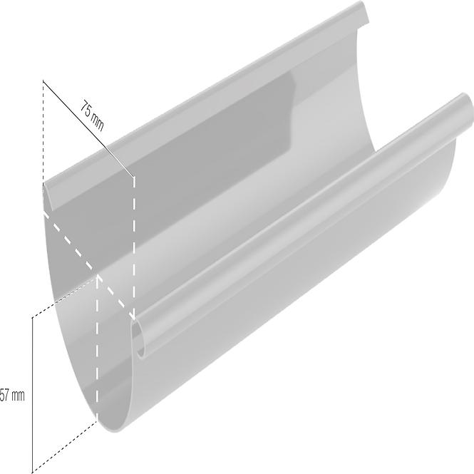 BRYZA PVC Ereszcsatorna 75 mm 2 m Barna