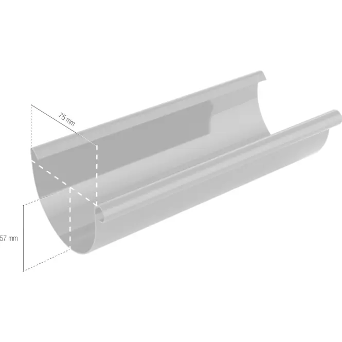 BRYZA PVC Ereszcsatorna 75 mm 3 m Barna