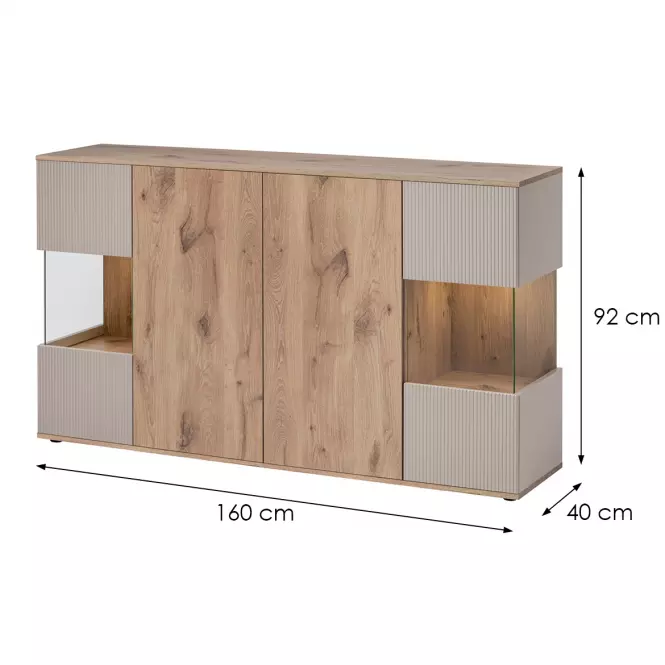 Komód Catalina Dvc Ct Sb Tölgy Viking/Kasmír