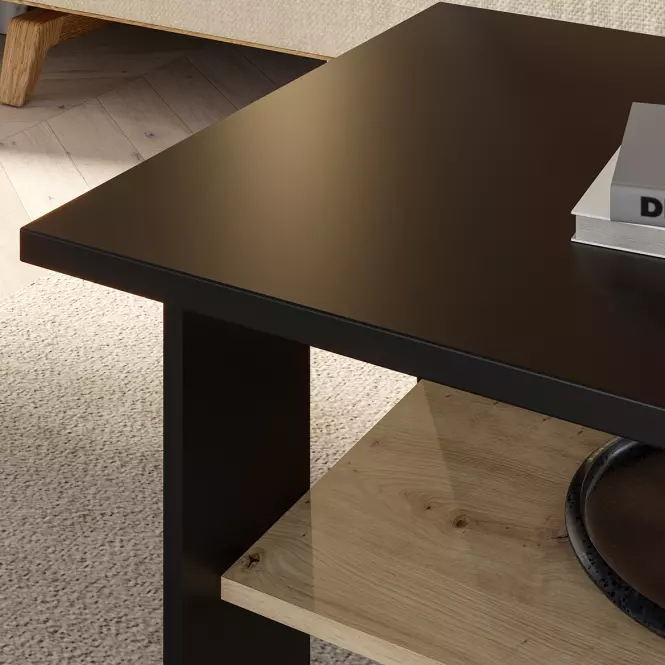 Dohányzóasztal Caldicot CFTT5210-M922 fekete/tölgy artisan,5