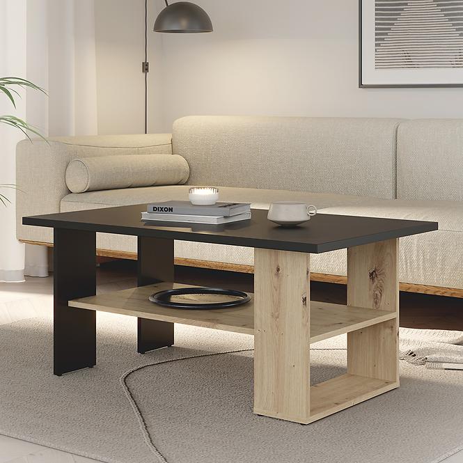 Dohányzóasztal Caldicot CFTT5210-M922 fekete/tölgy artisan