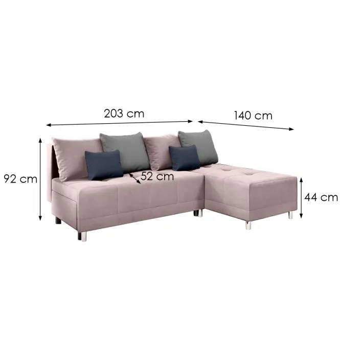 Sarokgarnitúra szett Max New Vena 10+18+15 rózsaszín