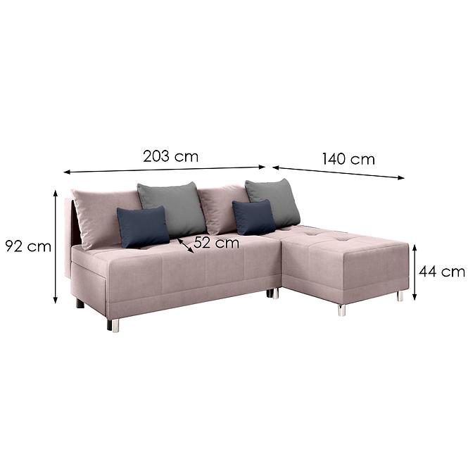 Sarokgarnitúra szett Max New Vena 10+18+15 rózsaszín,3