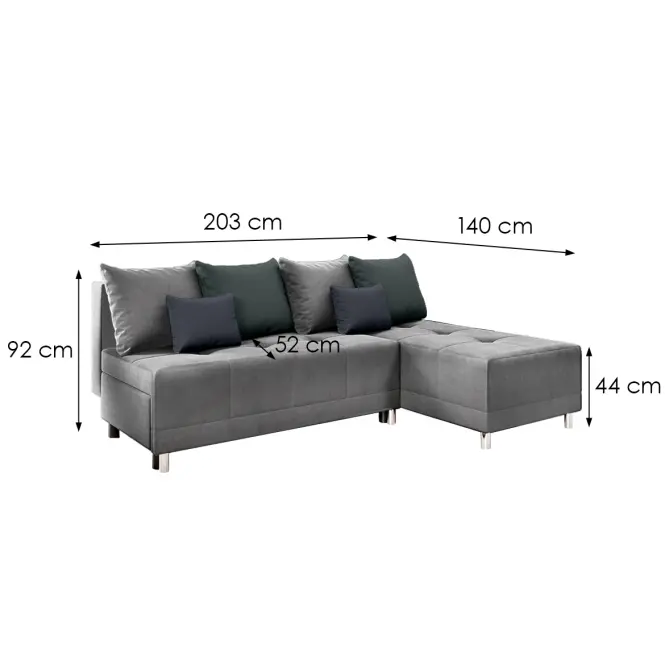 Sarokgarnitúra szett Max New Vena 18+16+15 szürke