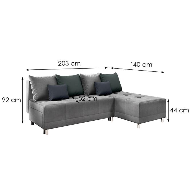 Sarokgarnitúra szett Max New Vena 18+16+15 szürke