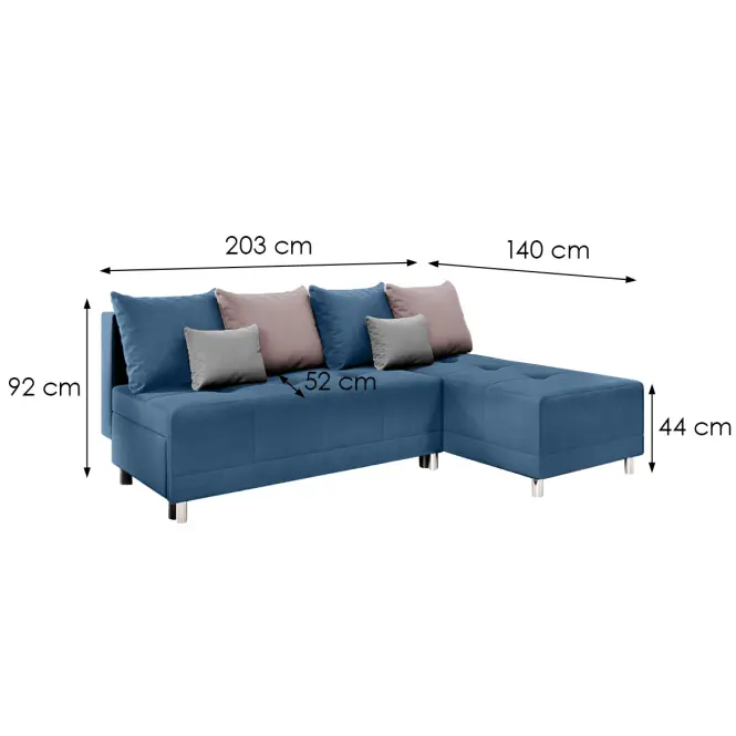 Sarokgarnitúra szett Max New Vena 12+10+18 kék