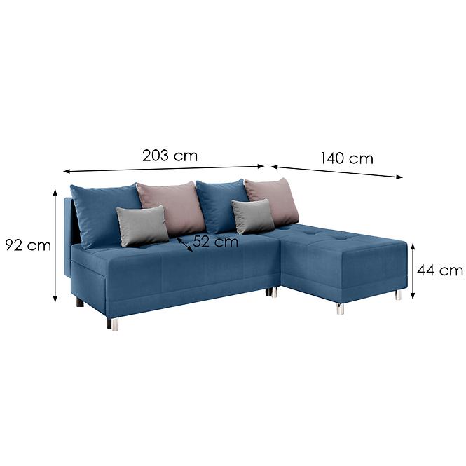 Sarokgarnitúra szett Max New Vena 12+10+18 kék