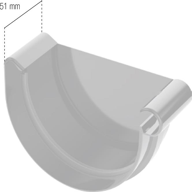 BRYZA Ereszcsatorna bal oldali műanyag Ø 125 mm, grafit,2