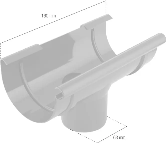 BRYZA Lefolyóidom ereszcsatorna rendszerhez, 75/63 mm grafit