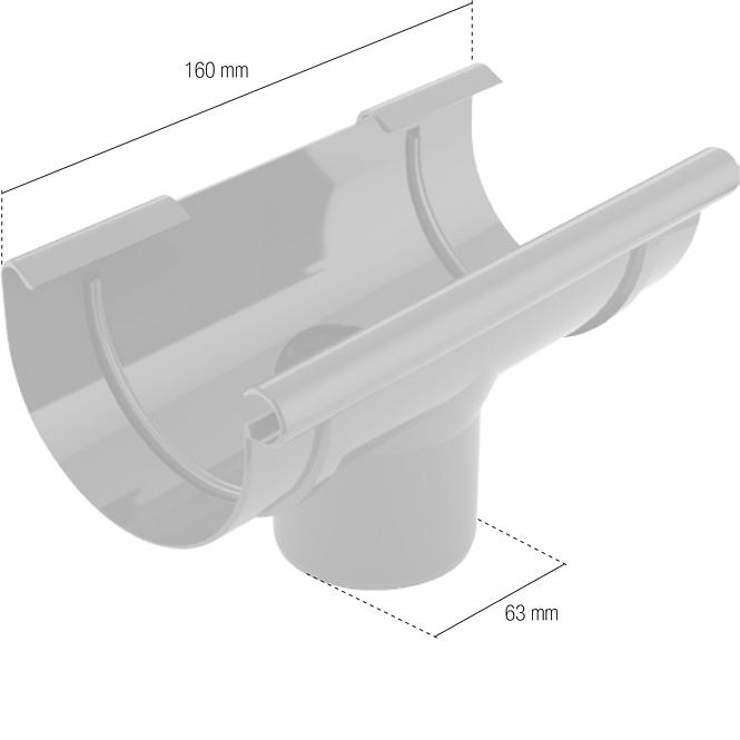 BRYZA Lefolyóidom ereszcsatorna rendszerhez, 75/63 mm grafit,2