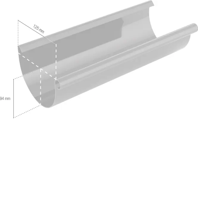 BRYZA PVC Ereszcsatorna 125 mm 2 m grafit,2