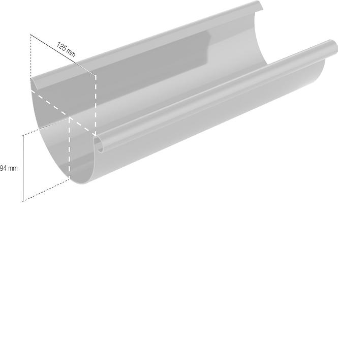BRYZA PVC Ereszcsatorna 125 mm 2 m grafit,2