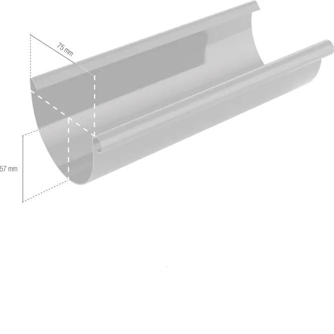 BRYZA PVC Ereszcsatorna 75 mm 2 m grafit