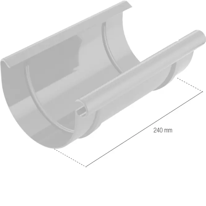 BRYZA PVC Ereszcsatorna összekötő idom 125 mm grafit