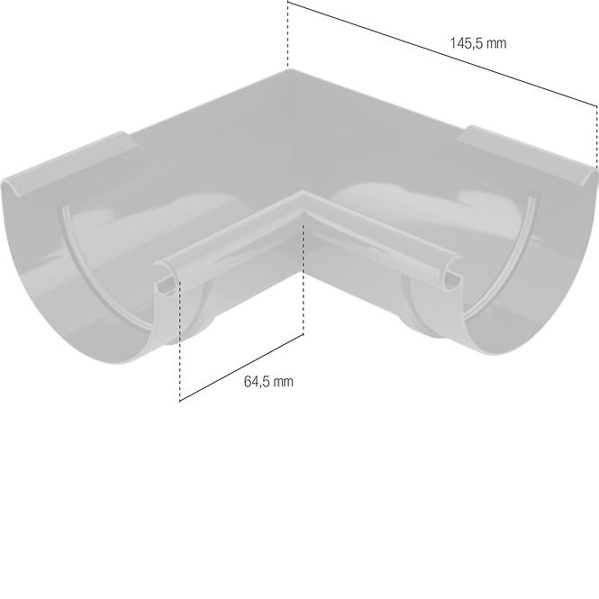BRYZA PVC Belső szeglet 75 mm grafit,2