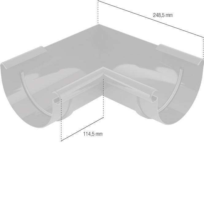 BRYZA PVC Belső szeglet 125 mm grafit,2