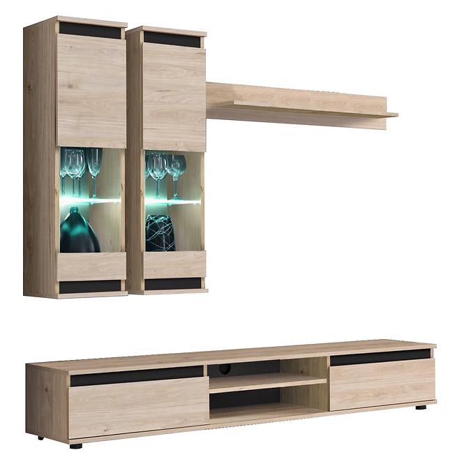 Nappali bútor Modo Hjz Md Hickory Jackson/Fekete,3