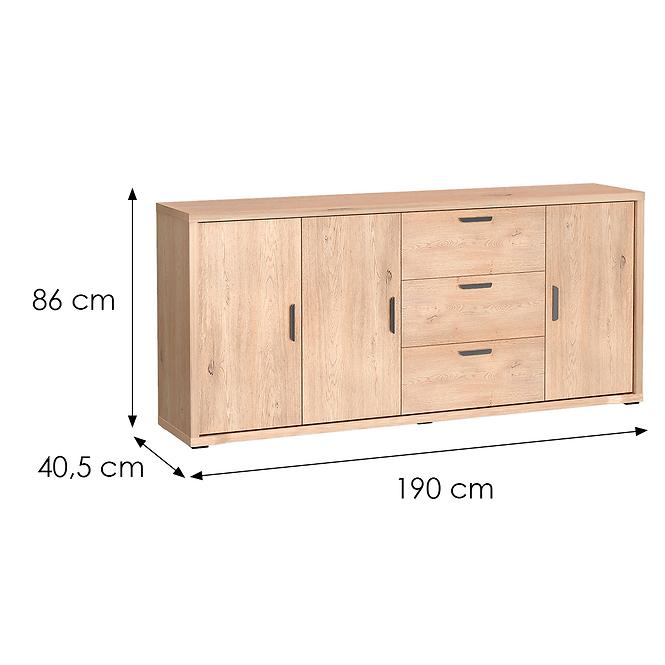 Komód Grande G3 190 Tölgy Cremona