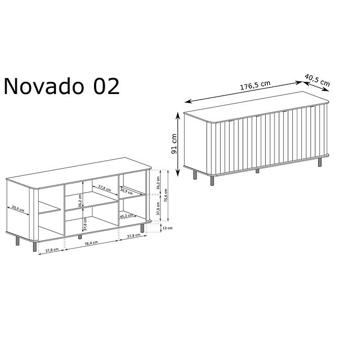 Komód Novado 2nv 180 Clay Gray