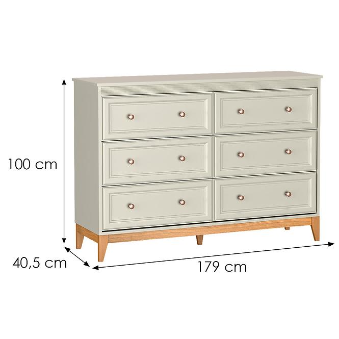 Komód Windsor 3w 135 Kashmir/Tölgy Természetes,2