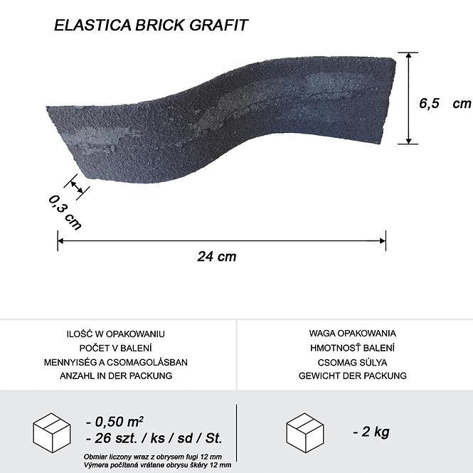 Rugalmas homlokzati deszka Brick Grafit,2