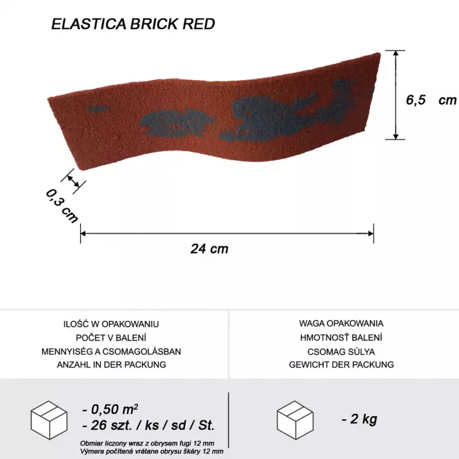 Rugalmas homlokzati deszka Brick Red