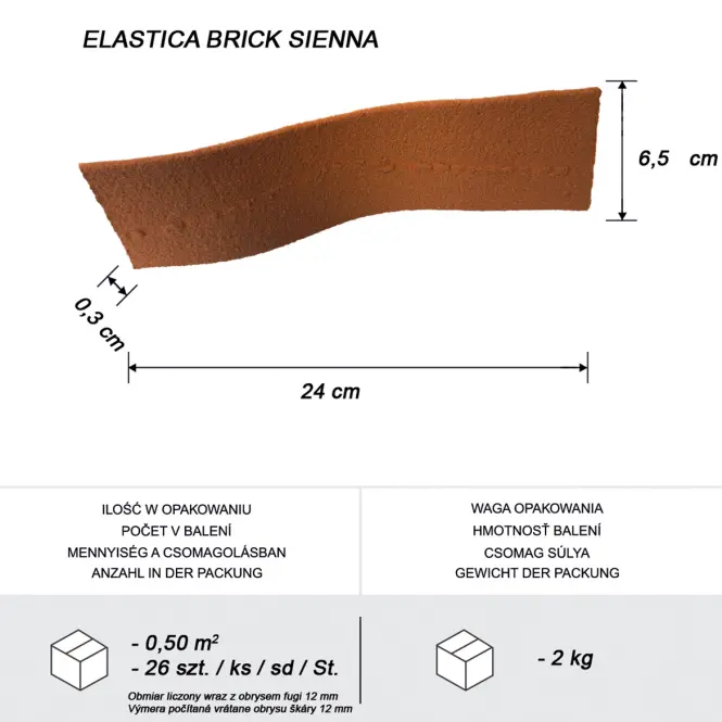 Rugalmas homlokzati deszka Brick Siena,3