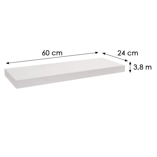 Függő polc FS 60/24 fehér 65080 595x235,2