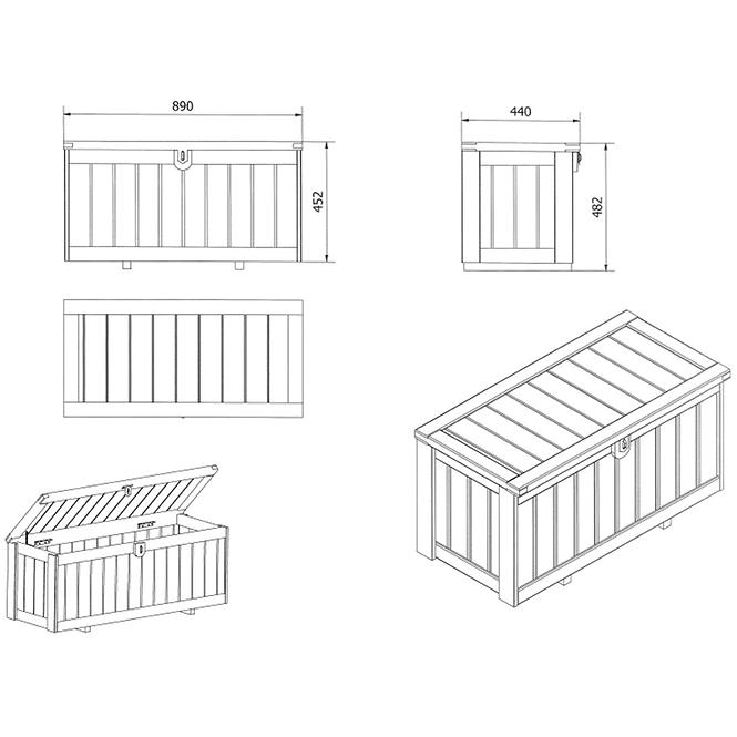 Kerti doboz S – 89 x 44 x 48,2 cm