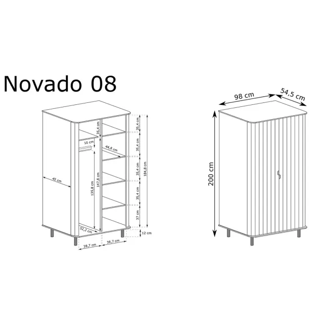 Novado 8nv Szekrény Clay Gray