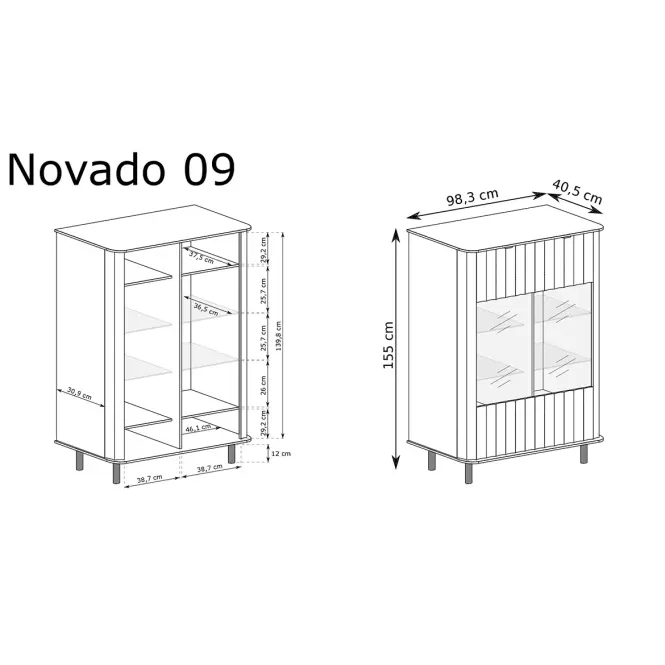 Vitrin Niska Novado 9nv Clay Gray,3