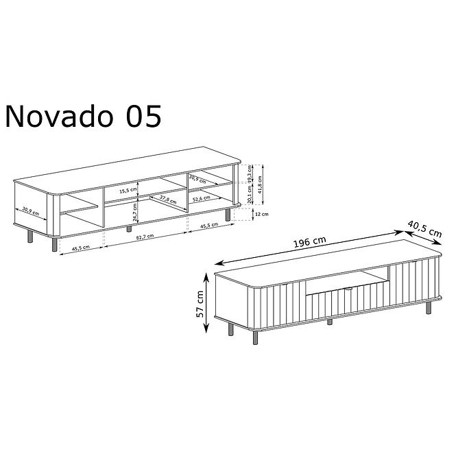 Szekrény RTV Novado 5nv 200 Clay Gray