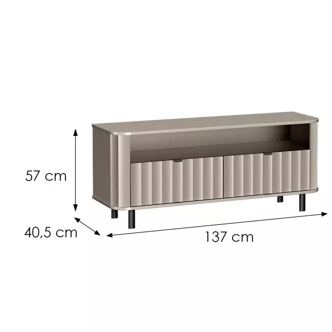 Szekrény RTV Novado 6nv 140 Clay Gray,2