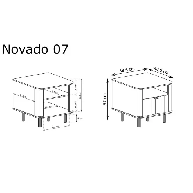 Éjjeliszekrény Novado 7nv Clay Gray