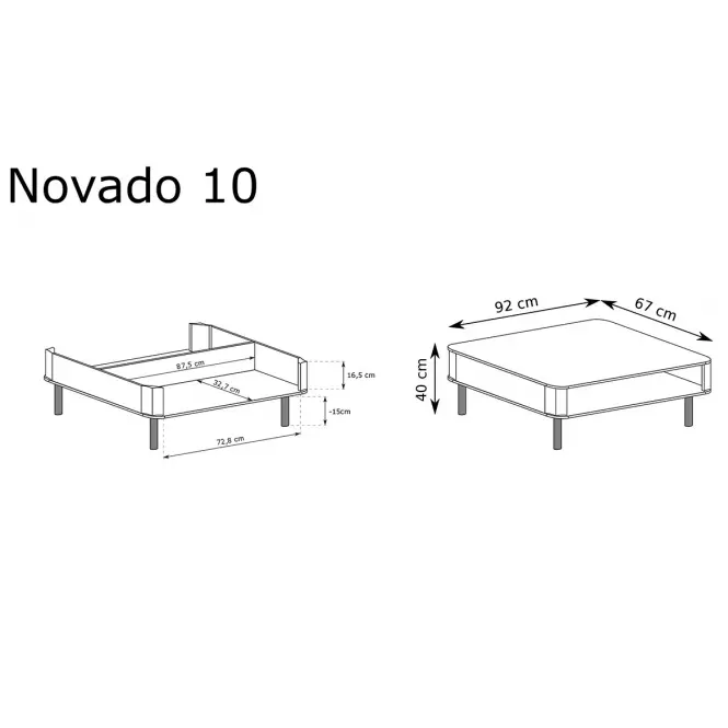 Dohányzóasztal Novado 10nv Niska Klasszikus fehér