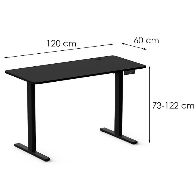 Íróasztal Control+ 120 Lv0860 Fekete