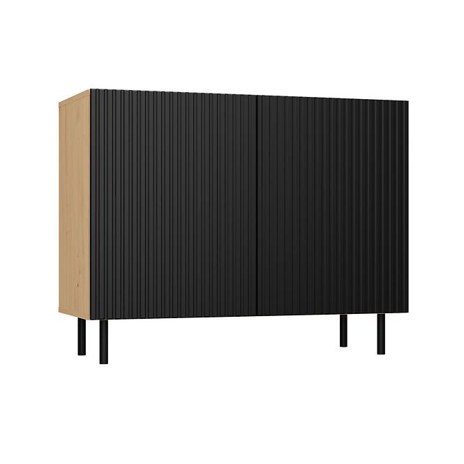 Komód Kama 2D Slim Artisan/Fekete