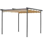 Kerti pavilon / pergola 2,6x2,6x2,2 m bézs