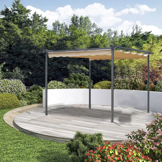 Kerti pavilon / pergola 2,6x2,6x2,2 m bézs