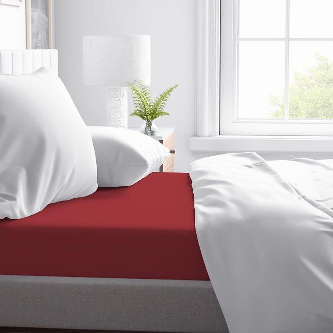 Lepedő Jersey gumiszalaggal 160x200 piros,4