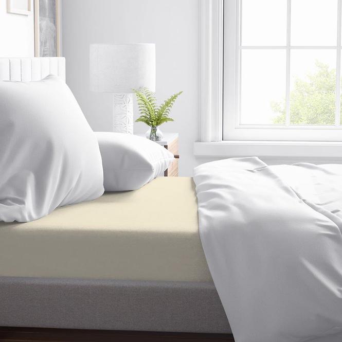 Lepedő Jersey gumiszalaggal 160x200 krém,4