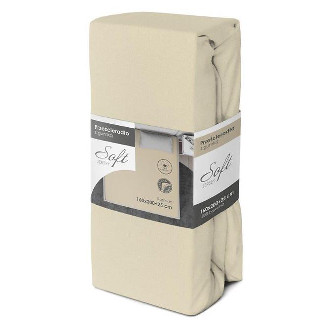 Lepedő Jersey gumiszalaggal 200x220 krém