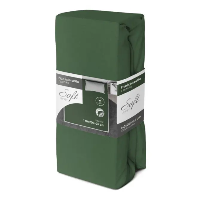 Lepedő Jersey gumiszalaggal 160x200 zöld
