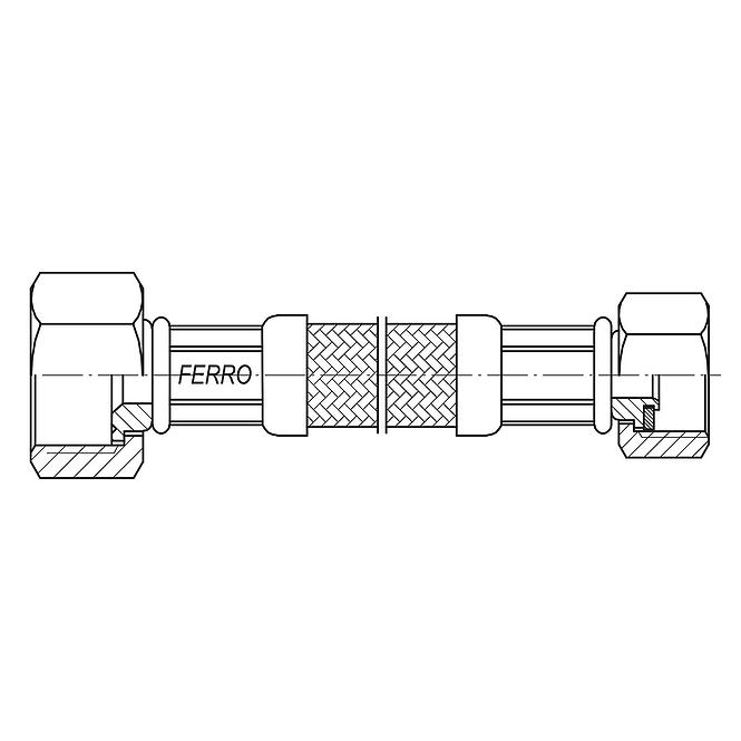 Csatlakozócső L-60 cm 1/2” x 3/8” n-n  PWS85