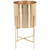 Álló fém virágcserép arany 15x15x30