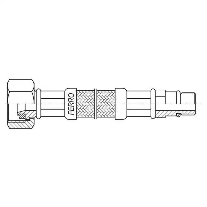 Csatlakozócső L-50 M10 x 1/2 rövid WBS22,2